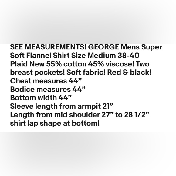 GEORGE Super Soft Flannel Shirt Size Medium 38-40 Mens Plaid Multicolored New - Picture 8 of 8
